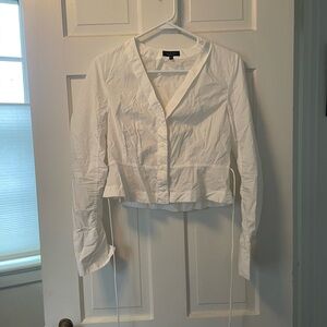 Rag & Bone cropped button up tie waist XS